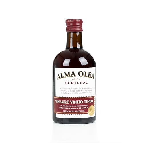 Rotweinessig - 500-ml-Flasche - Würziges und vielseitiges Würzmittel - Geeignet für Salate - In Eichenfässern gereift - Gourmet-Produkt aus Portugal von Quinta de Jugais