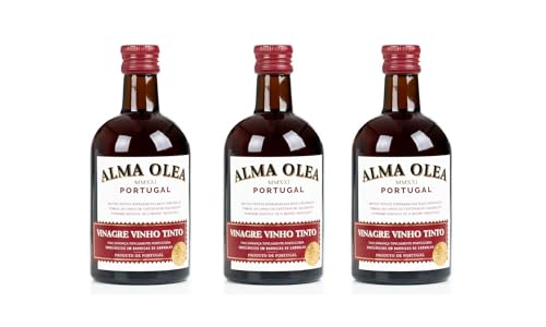 Rotweinessig - Set mit 3 Flaschen à 500 ml - Würziges und vielseitiges Würzmittel - Geeignet zum Anrichten von Salaten - In Eichenfässern gereift - Gourmet-Produkt aus Portugal. von Quinta de Jugais