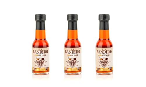Scharfe Jindungo Bandido Sauce - Packung mit 3 Flaschen zu je 100 ml - Sauce mit Wurzeln aus Angola - Hergestellt aus Jindungo-Chilis, Sonnenblumenöl und Zitronenaroma - Gourmet-Produkt aus Portugal von Quinta de Jugais