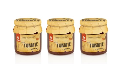 Tomatenmarmelade - Packung mit 3 Gläsern zu je 280g - Von Hand gepflückte Tomaten - Ideal für Desserts und Frühstücke - Ohne Farbstoffe und Konservierungsstoffe - Gourmet-Produkt aus Portugal von Quinta de Jugais