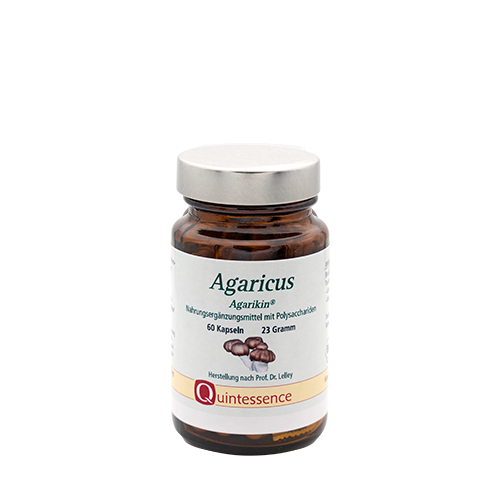 Agaricus - Agarikin Bio 60 Kapseln - Pilzextrakt des Brasil Egerlings - Abgefüllt im Glas - Vegan - Quintessence von Quintessence