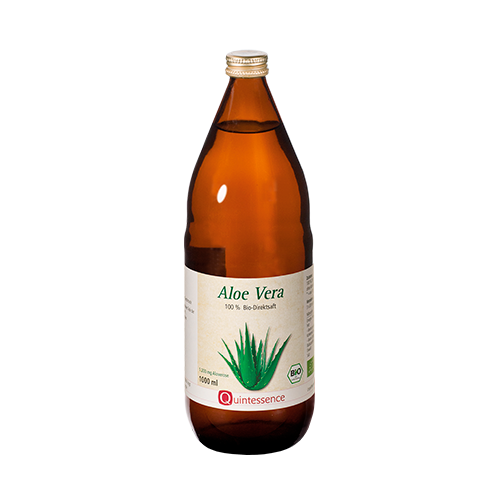 Aloe Vera-Saft BIO 100 Prozent Direktsaft 1000 ml - Mit 1.200 mg Aloeverose-Gehalt pro Liter - Vegan - Quintessence von Quintessence