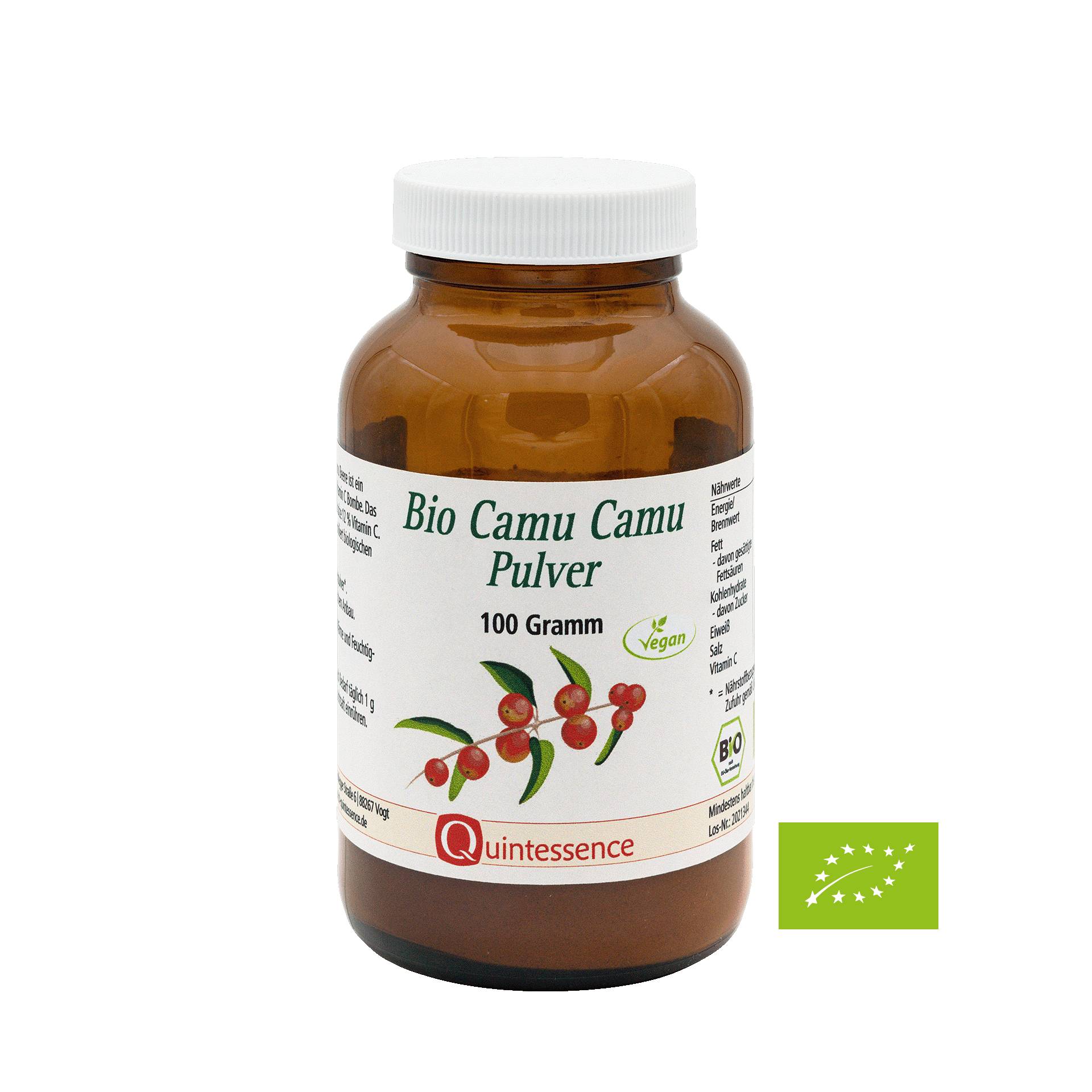 Bio Camu-Camu Pulver 100 g - 12 % natürliches Vitamin C - Ohne synthetische Zusätze - Vegan - Quintessence von Quintessence