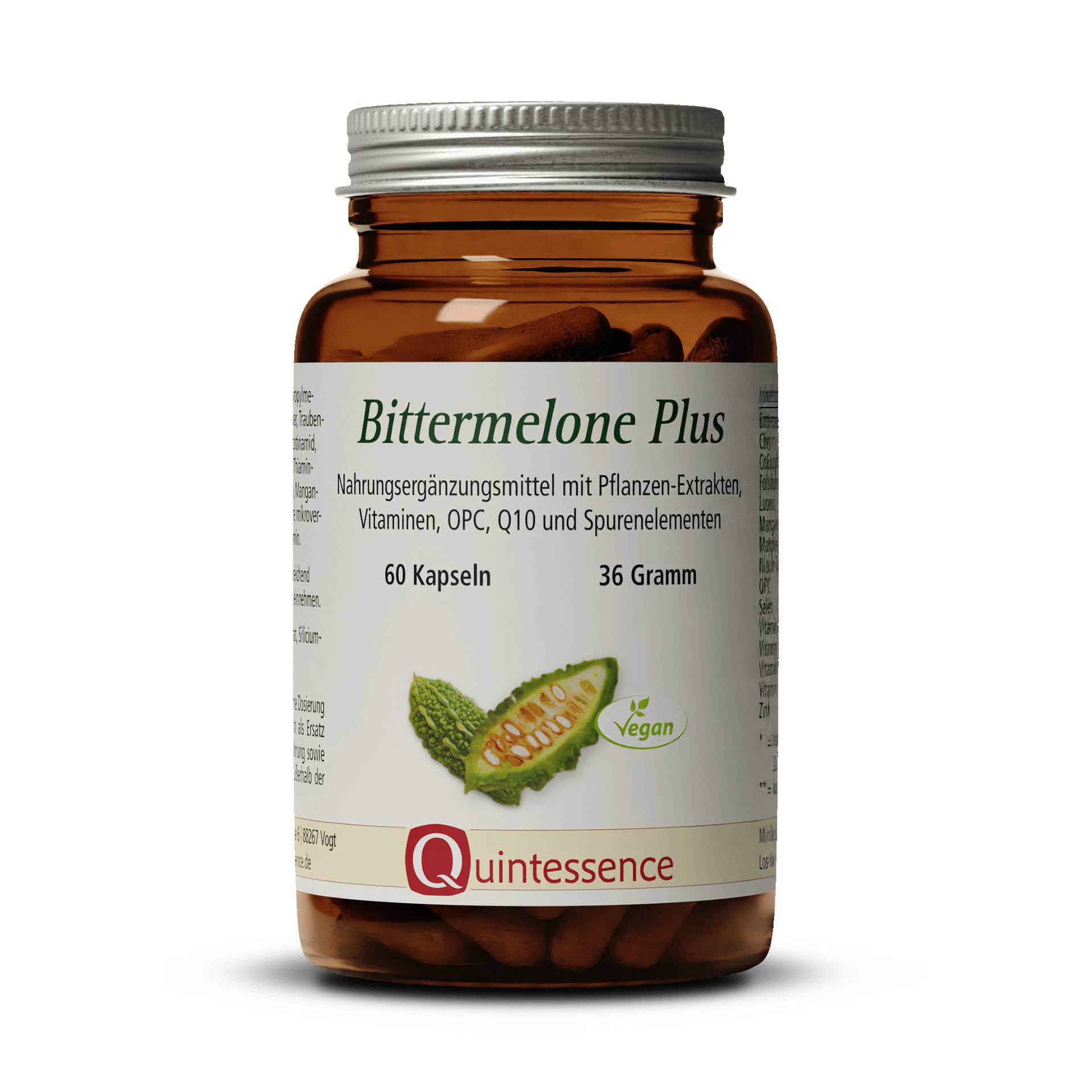 Bittermelone Plus 60 Kapseln - Vitalstoffreich - Mit CoEnzym Q10 Vitamine und Spurenelemente - Vegan - Quintessence von Quintessence