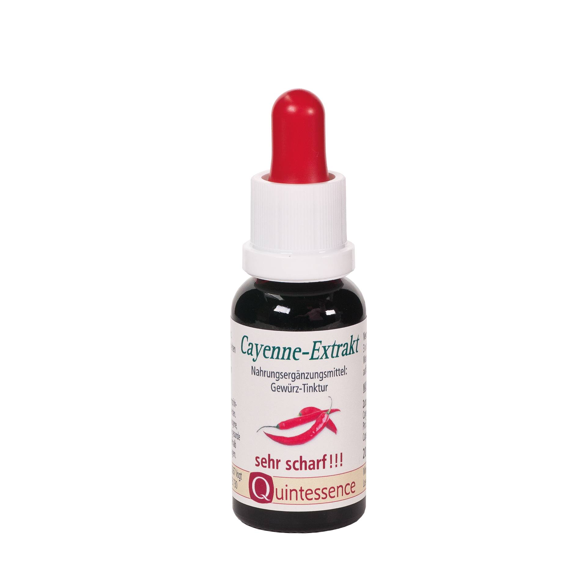 Cayenne-Extrakt 20 ml - Tinktur - Sehr scharf - Mit wertvollen Capsaicinoide - Vegan - Quintessence von Quintessence