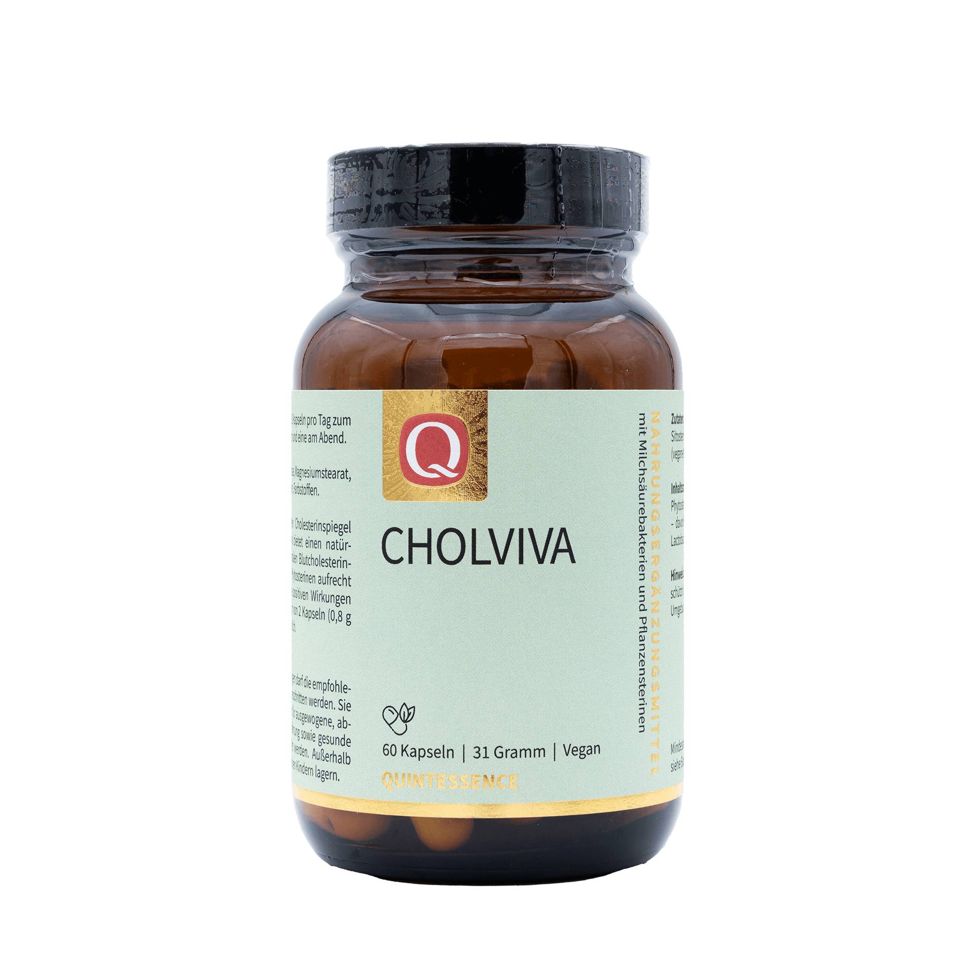 Cholviva 60 Kapseln - 2,5 Milliarden Milchsäurebakterien pro Kapsel - Glutenfrei - Vegan - Quintessence von Quintessence