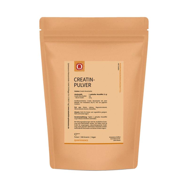 Creatin Pulver 500 g - Creatinmonohydrat mit einer Reinheit von mehr als 99,5% - vegan - Quintessence von Quintessence