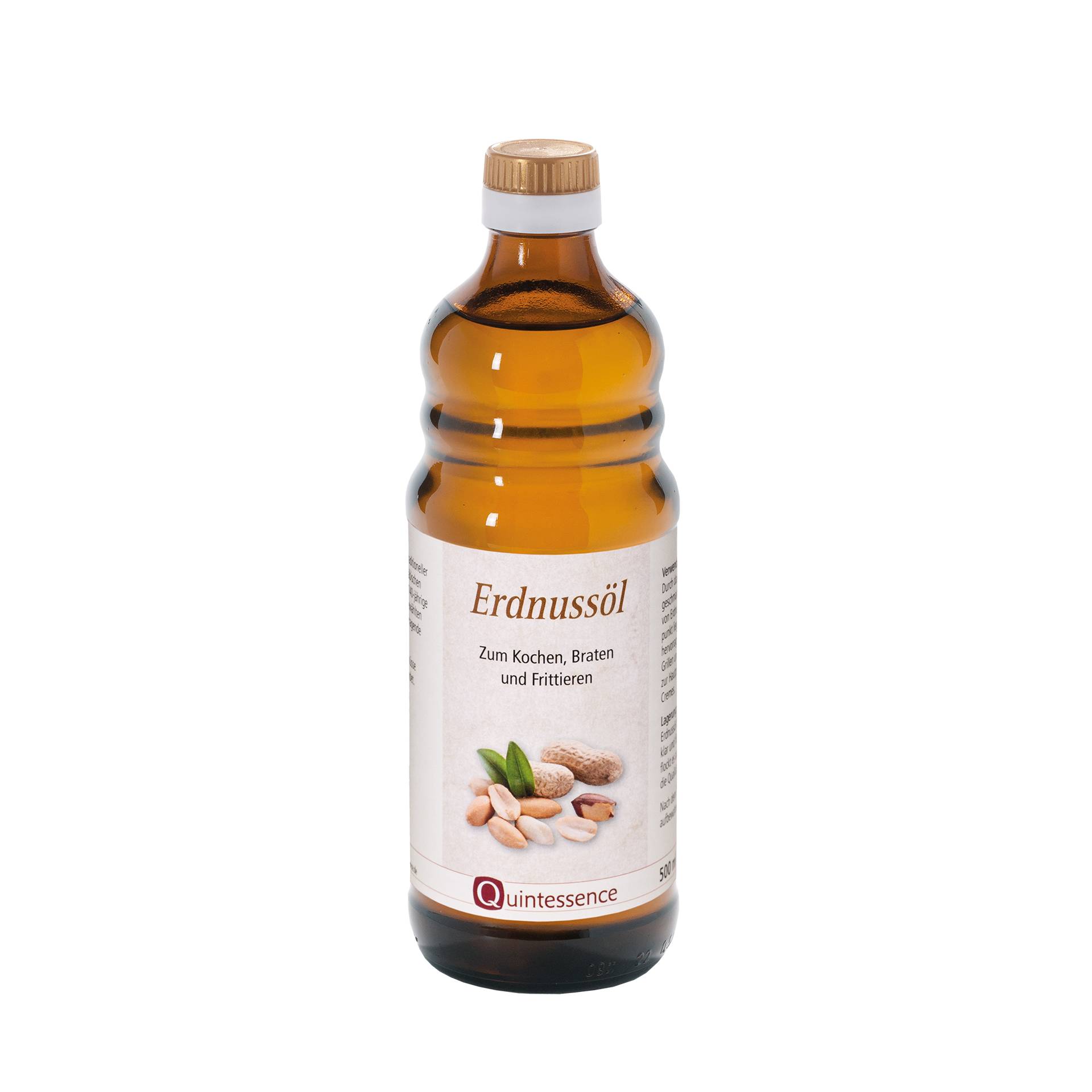 Erdnussöl 500 ml - Hitzestabil und bestens geeignet zum kochen, braten und frittieren - Vegan - Quintessence von Quintessence