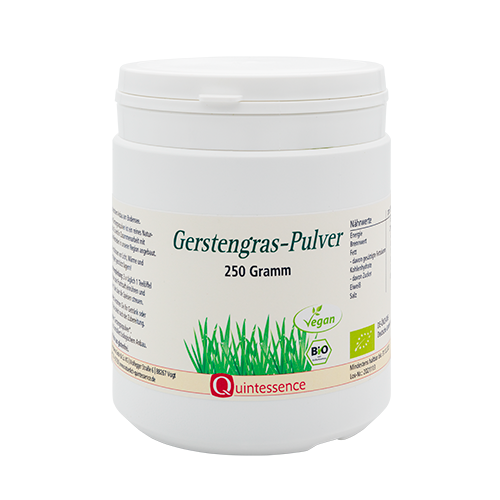 Gerstengras-Pulver BIO 250g - Grüner Powerdrink - Anbau am Bodensee - Vegan - Quintessence von Quintessence