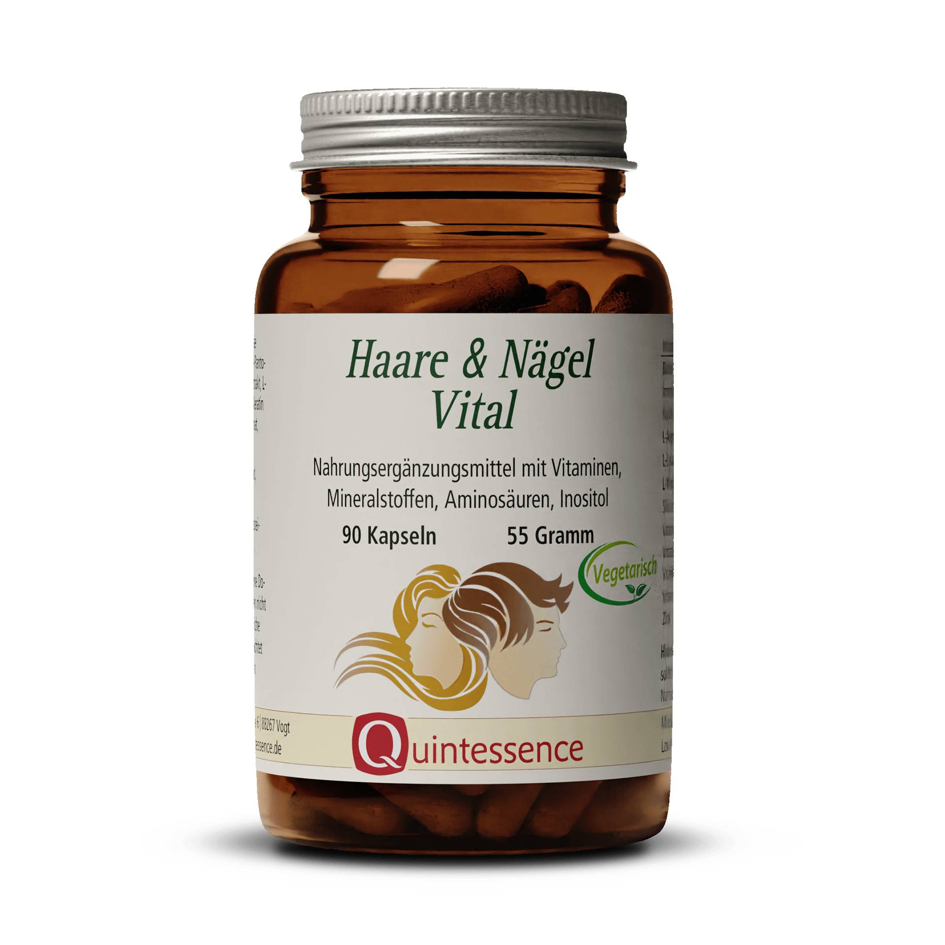 Haare & Nägel Vital 90 Kapseln - Vitamine und Mineralstoffe für gesunde Haare und Nägel - Vegan - Quintessence von Quintessence