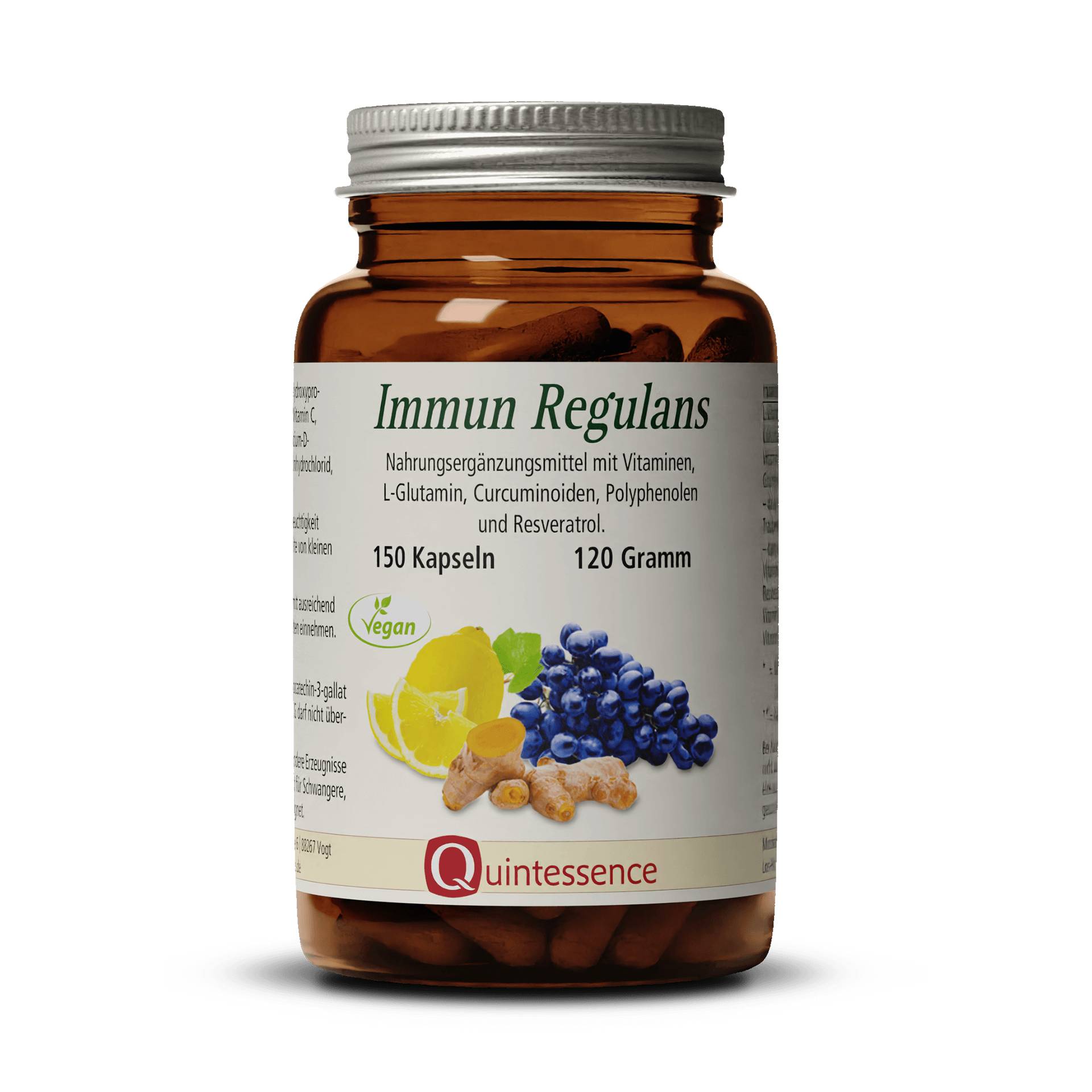 Immun Regulans 150 Kapseln - B Vitamine - Vitamin C - Kurkuma-Extrakt - Resveratrol - L-Glutamin - Vegan - Quintessence von Quintessence