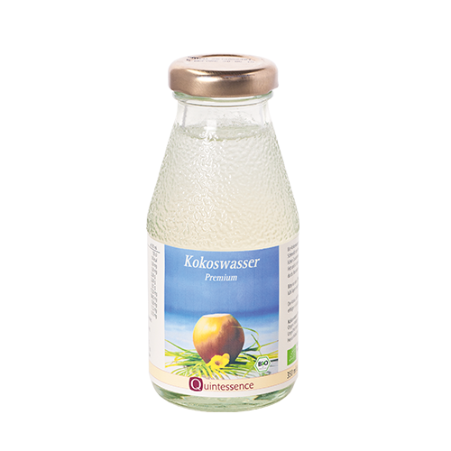 Kokoswasser Bio 350 ml - Bio-Spitzenqualität - Kein Konzentrat - In der Glasflasche - Vegan - Quintessence von Quintessence