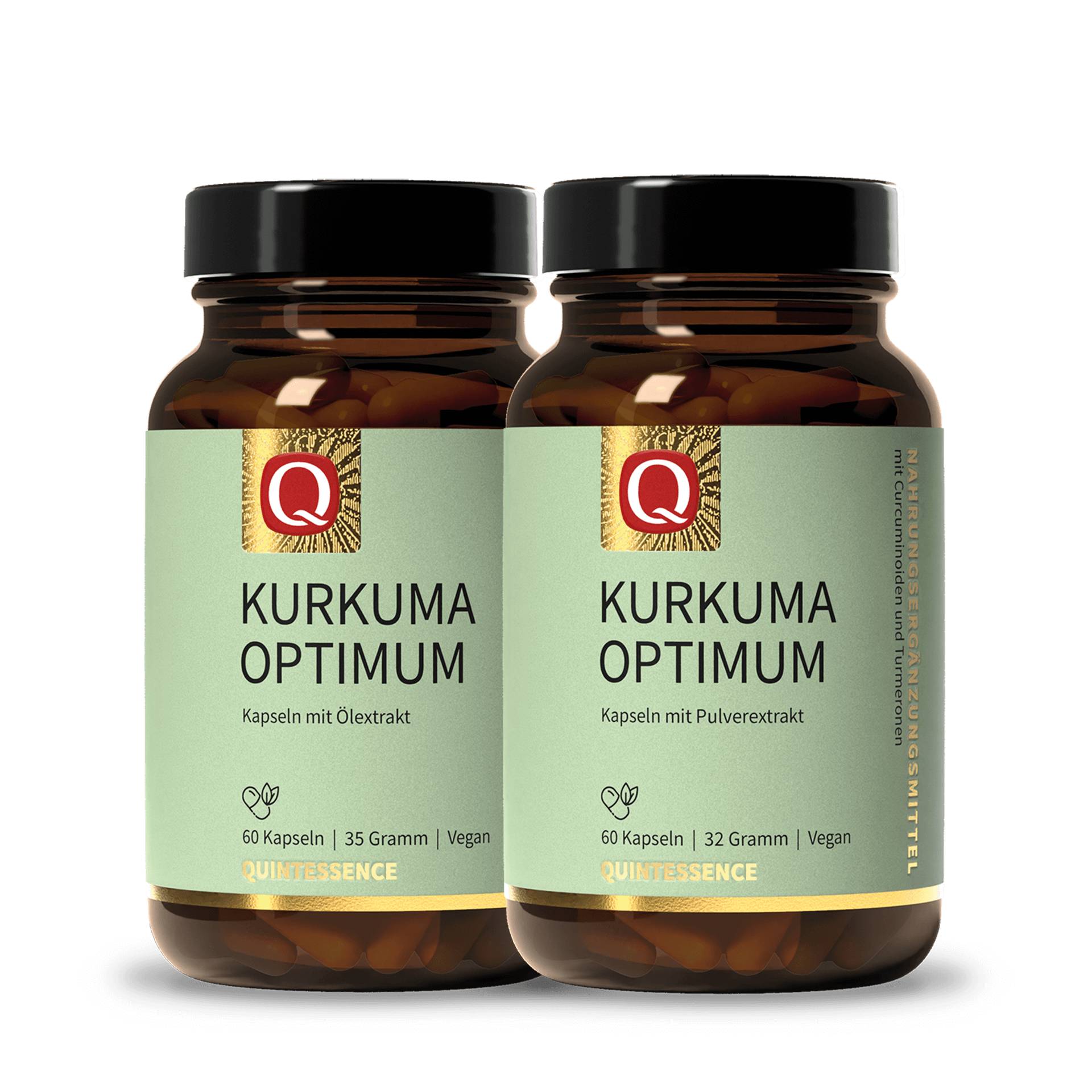 Kurkuma Optimum 2 x 60 Kapseln - Kombi-Präparat - Curcumin Trocken-Extrakt, Tumerone Öl-Extrakt - Vegan - Quintessence Kurkuma Optimum 2 x 60 Kapseln - Kombi-Präparat - Curcumin Trocken-Extrakt, Tumerone Öl-Extrakt - Vegan - Quintessence von Quintessence
