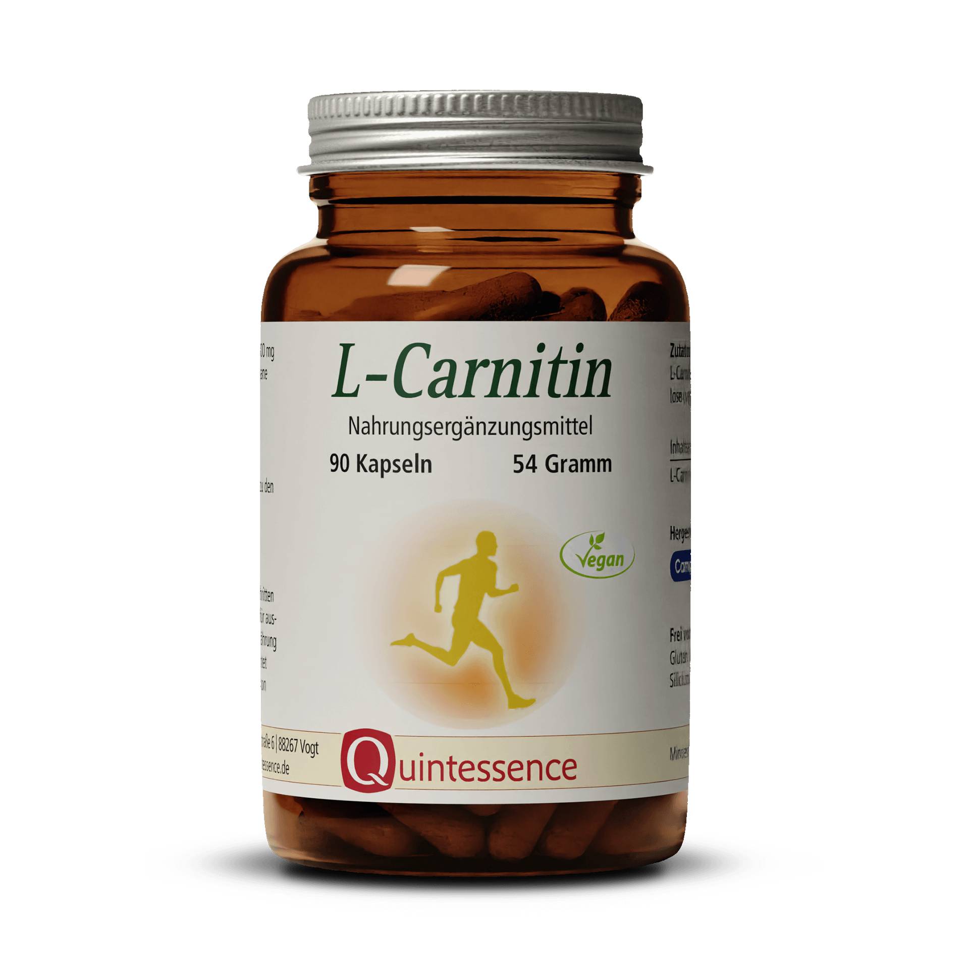 L-Carnitin 90 Kapseln - Mit dem Qualitätsrohstoff Carnipure - Besonders gut bioverfügbar - Vegan - Quintessence von Quintessence