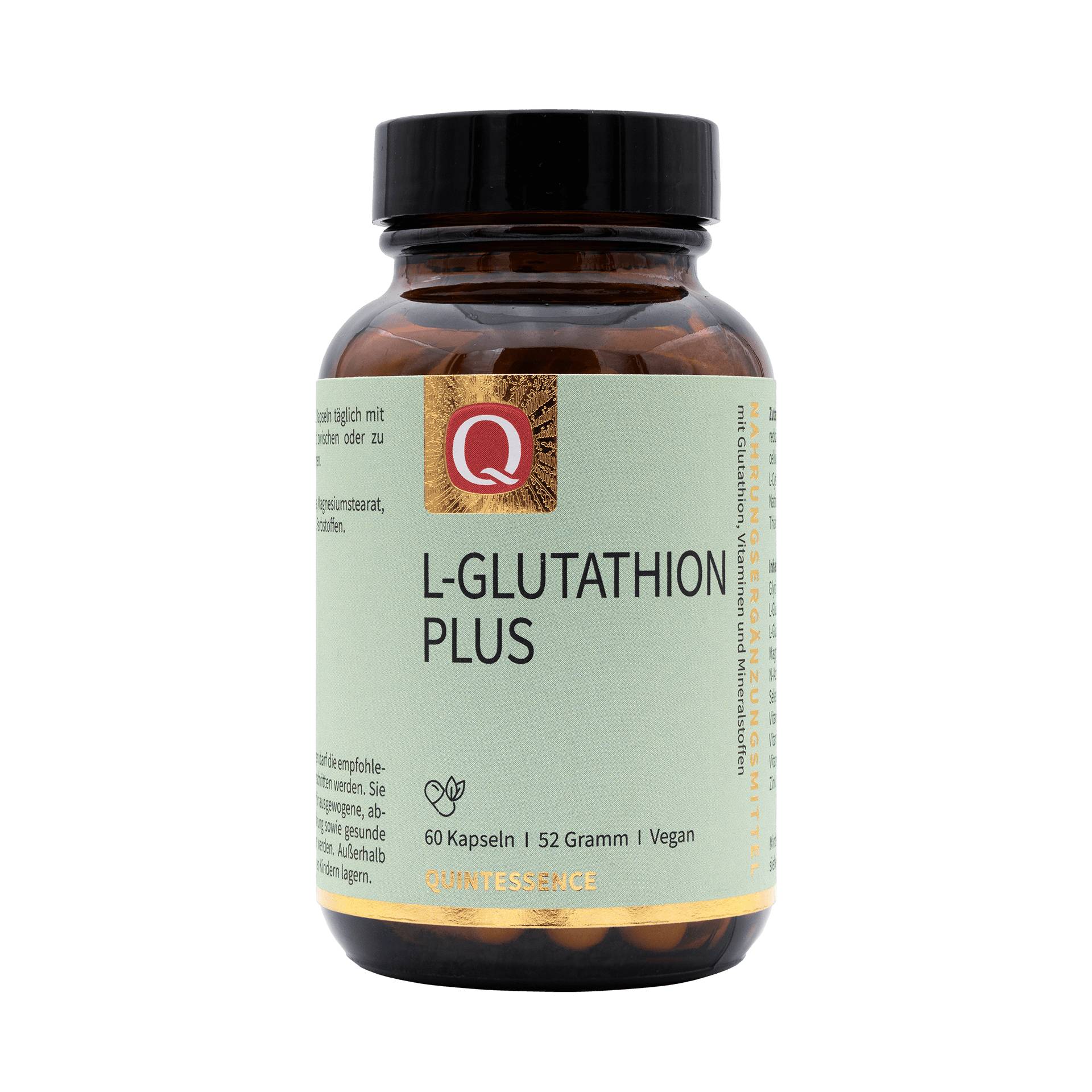 L-Glutathion Plus 60 Kapseln - Mit Vitaminen und Mineralstoffen - Ohne Fließ- und Trennmittel - Vegan - Quintessence von Quintessence