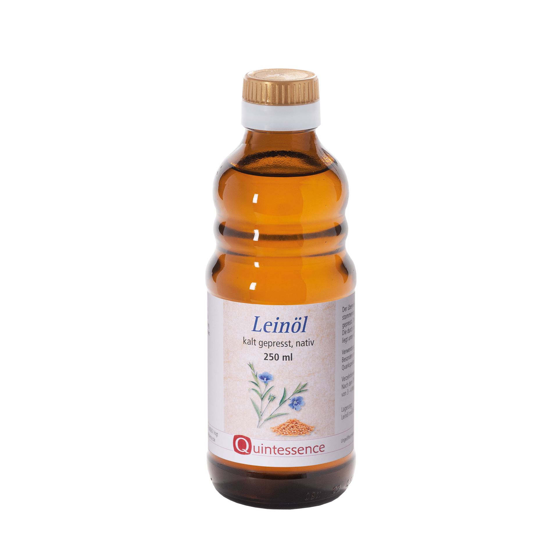 Leinöl 250 ml - Reich an Omega-3 - Bis zum Versand kühl gelagert - Kaltgepresst aus Süddeutschland - Vegan - Quintessence von Quintessence