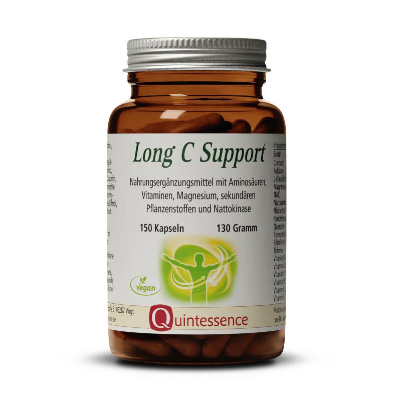 Long C Support 150 Kapseln - Multi-Nährstoffkomplex mit Nähr- und Pflanzenstoffen - Vegan - Quintessence von Quintessence