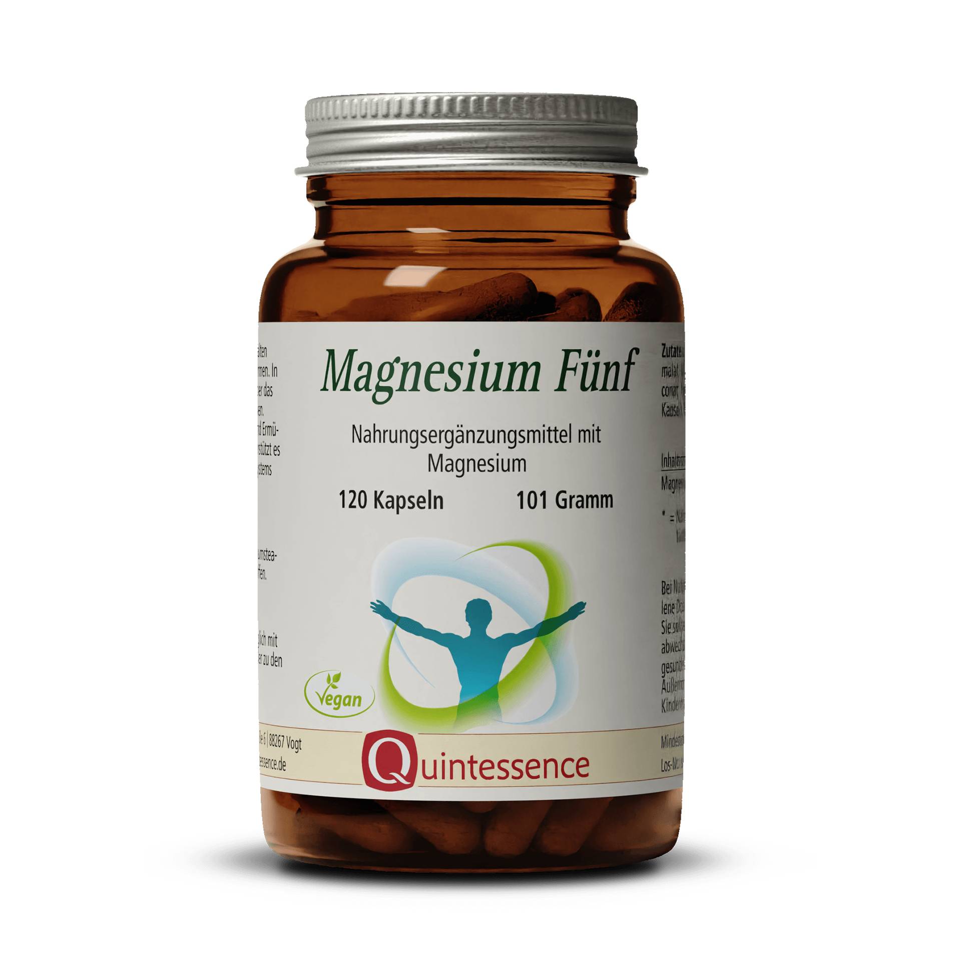 Magnesium Fünf 120 Kapseln - Mischung aus fünf verschiedenen Magnesium-Formen - Vegan - Quintessence von Quintessence