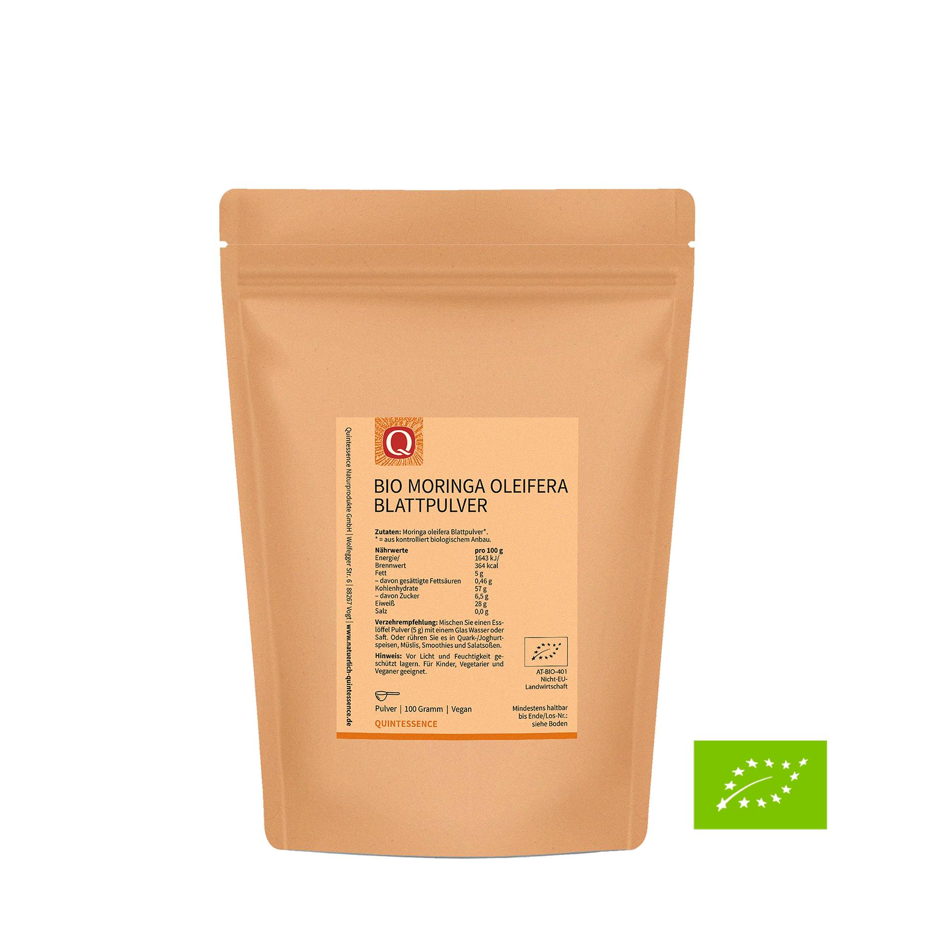 Moringa Oleifera 100 g Pulver - Reines Blattpulver ohne Stengel oder Stiele - Rohkostqualität - Vegan - Quintessence Moringa Oleifera 100 g Pulver - Reines Blattpulver ohne Stengel oder Stiele - Rohkostqualität - Vegan - Quintessence von Quintessence