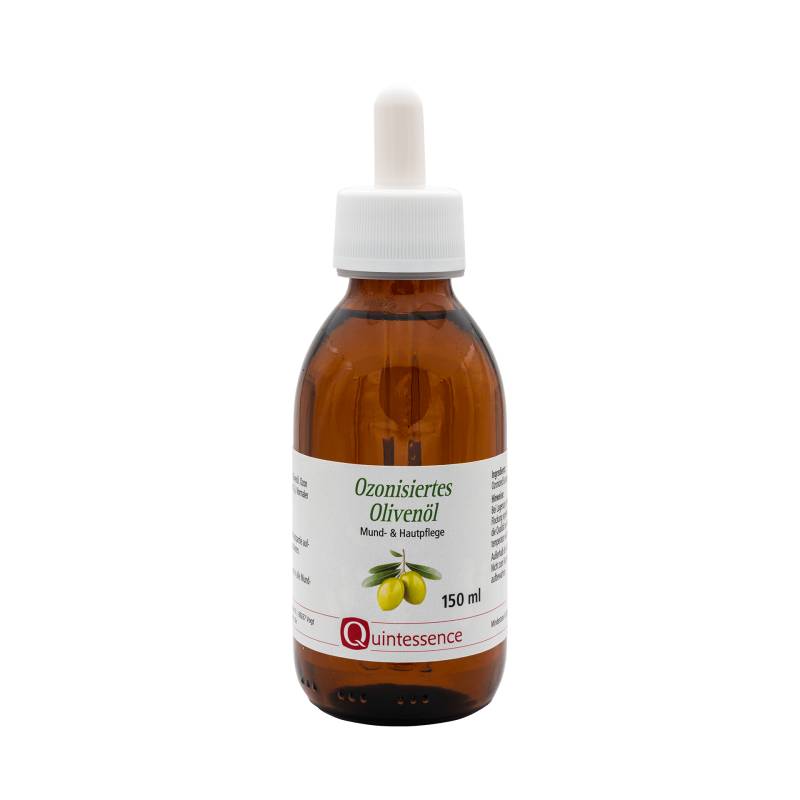 Ozonisiertes Olivenöl 150 ml - Kaltgepresstes Olivenöl mit medizinischem Ozon - Vegan - Quintessence von Quintessence