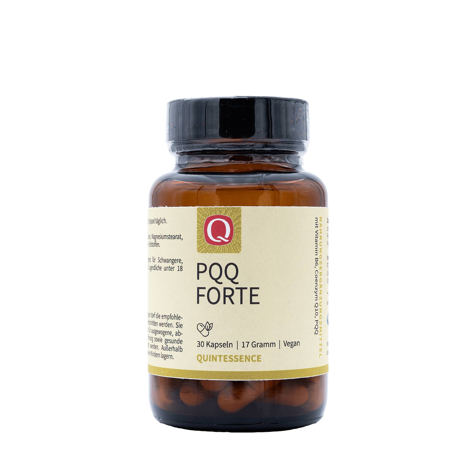 PQQ Forte 30 Kapseln - Ubiquinol stammt von Kaneka und PQQ von MGCPQQ - Vegan - Quintessence von Quintessence