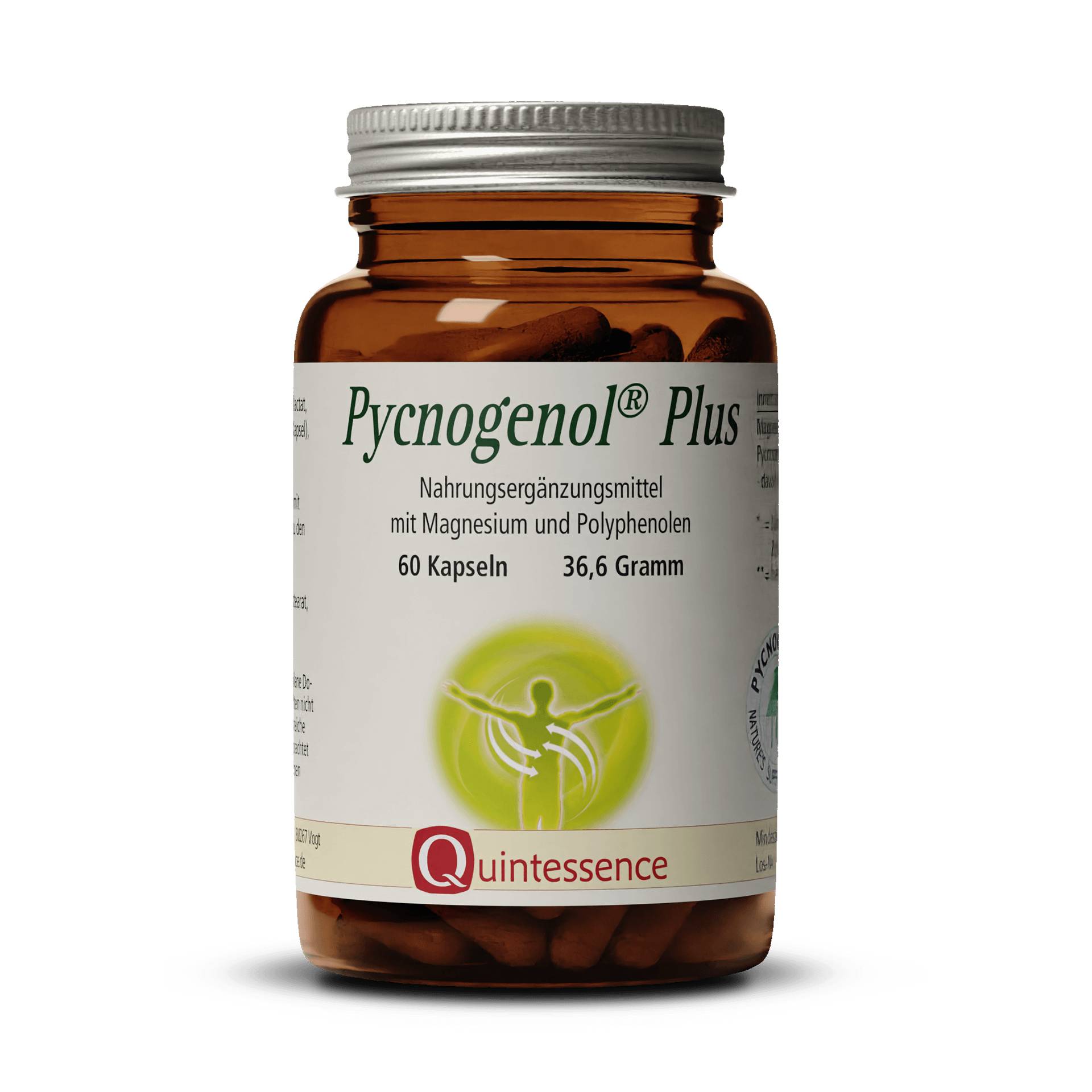 Pycnogenol Plus 60 Kapseln - Extrakt aus der Rinde der französischen Meereskiefer - Vegan - Quintessence von Quintessence