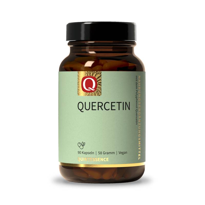 Quercetin 90 Kapseln - 500 mg Quercetin je Kapsel - Reinstoff-Produkt ohne technische Hilfsstoffe - Vegan - Quintessence von Quintessence