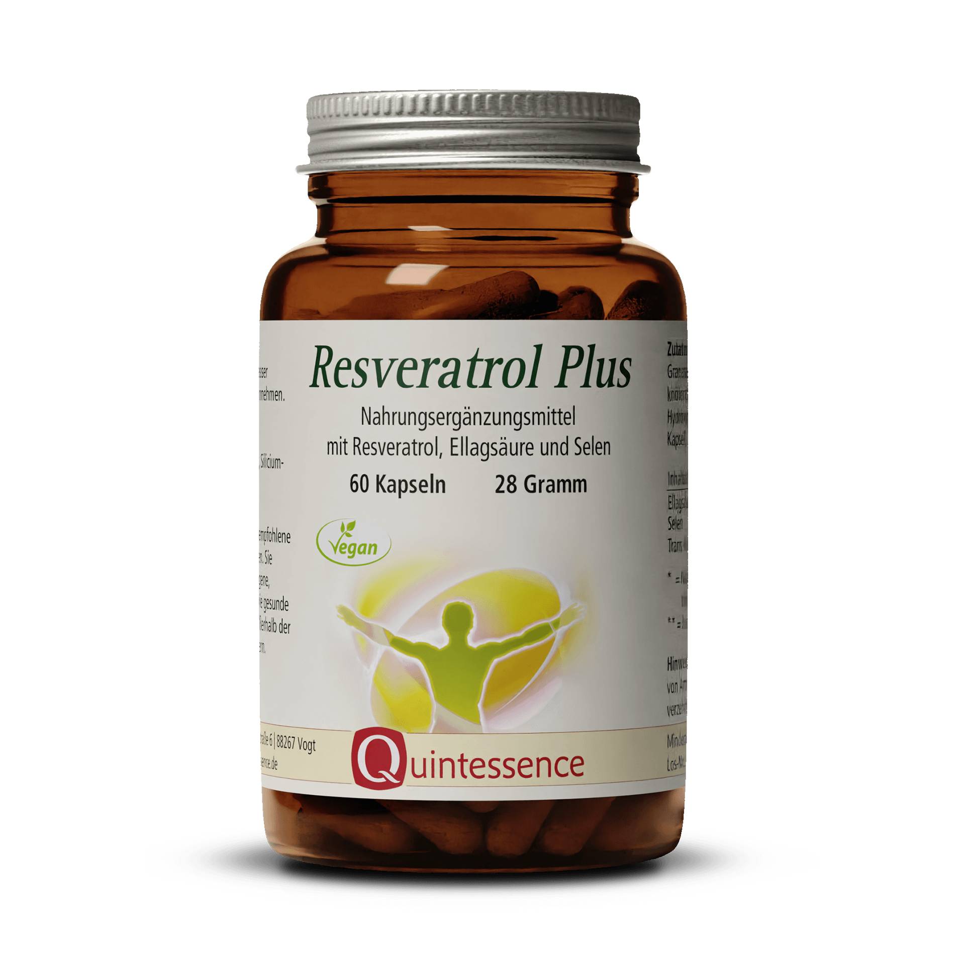 Resveratrol Plus 60 Kapseln - 150 mg Trans-Resveratrol pro Kapsel - Hochwertig - Vegan - Quintessence von Quintessence