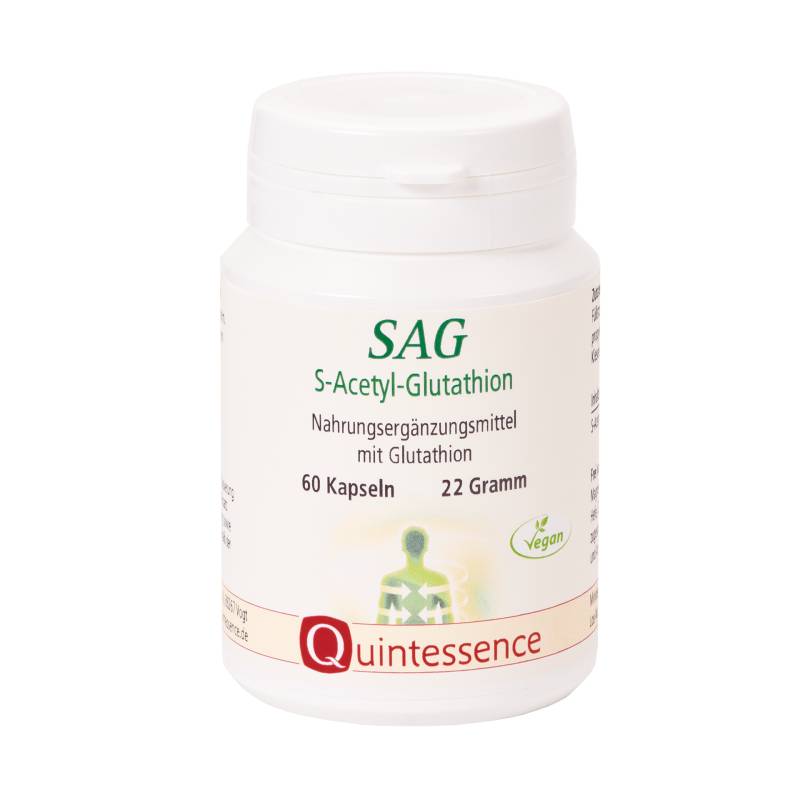 SAG S-Acetyl-Glutathion 60 Kapseln - Original nach Gerhard Ohlenschläger - Hohe Bioverfügbarkeit - Vegan - Quintessence von Quintessence