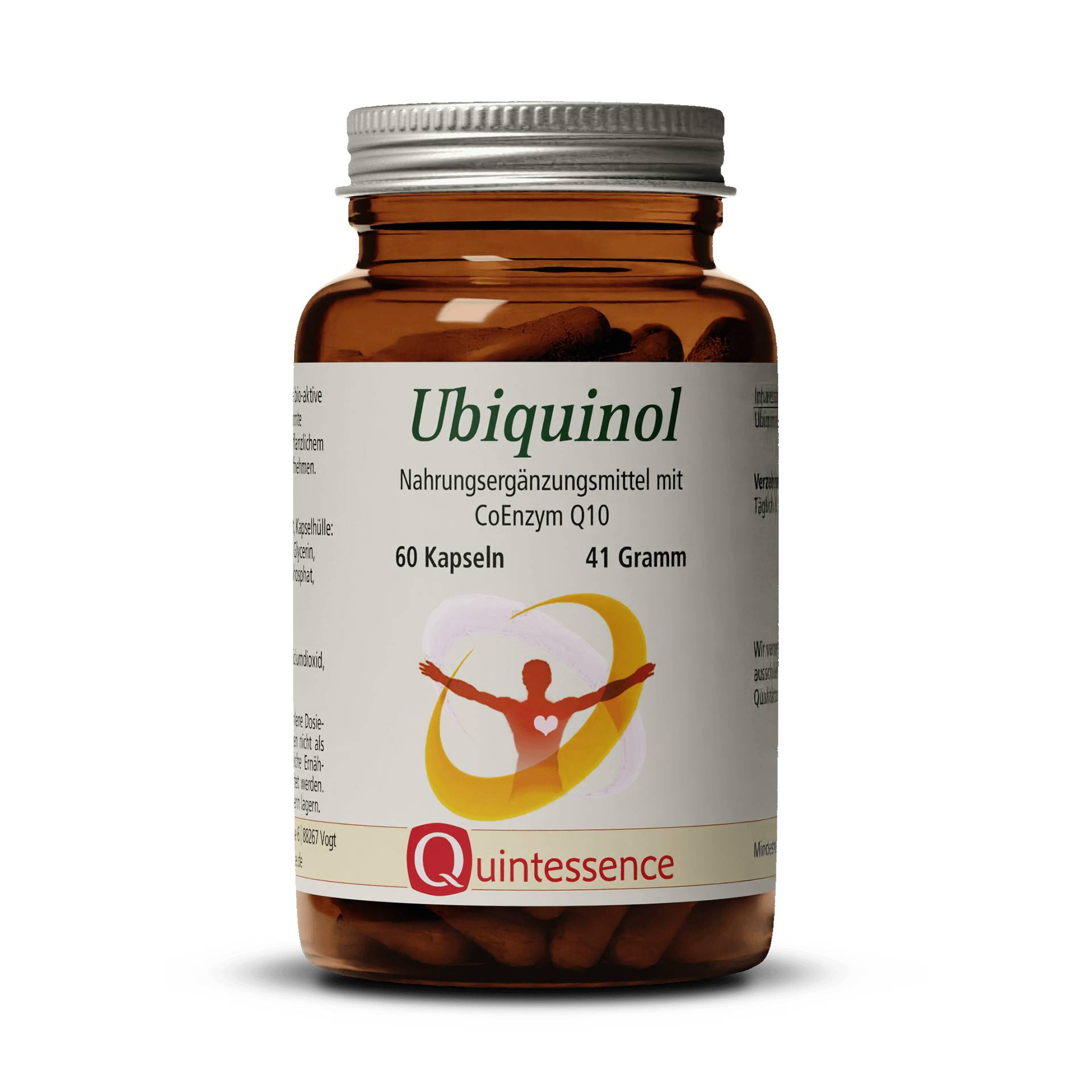 Ubiquinol 60 Kapseln - Kaneka-Ubiquinol - 100 mg bioaktives CoEnzym Q10 pro Kapsel - Quintessence von Quintessence