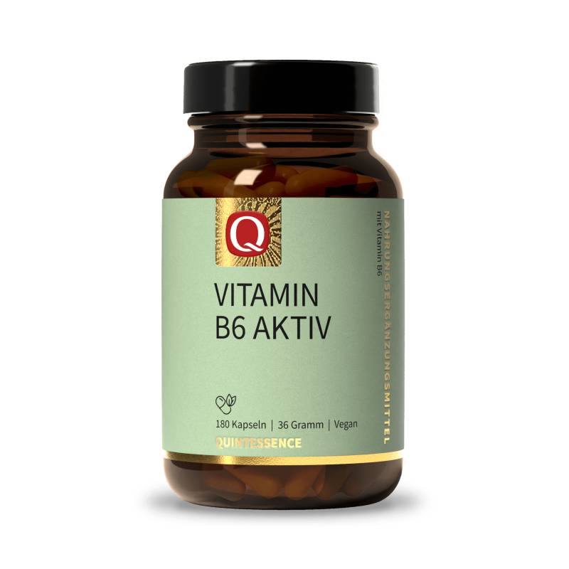 Vitamin B6 aktiv 180 Kapseln - Hochdosiertes Vitamin B6 in seiner aktiven Form - Vegan - Quintessence von Quintessence