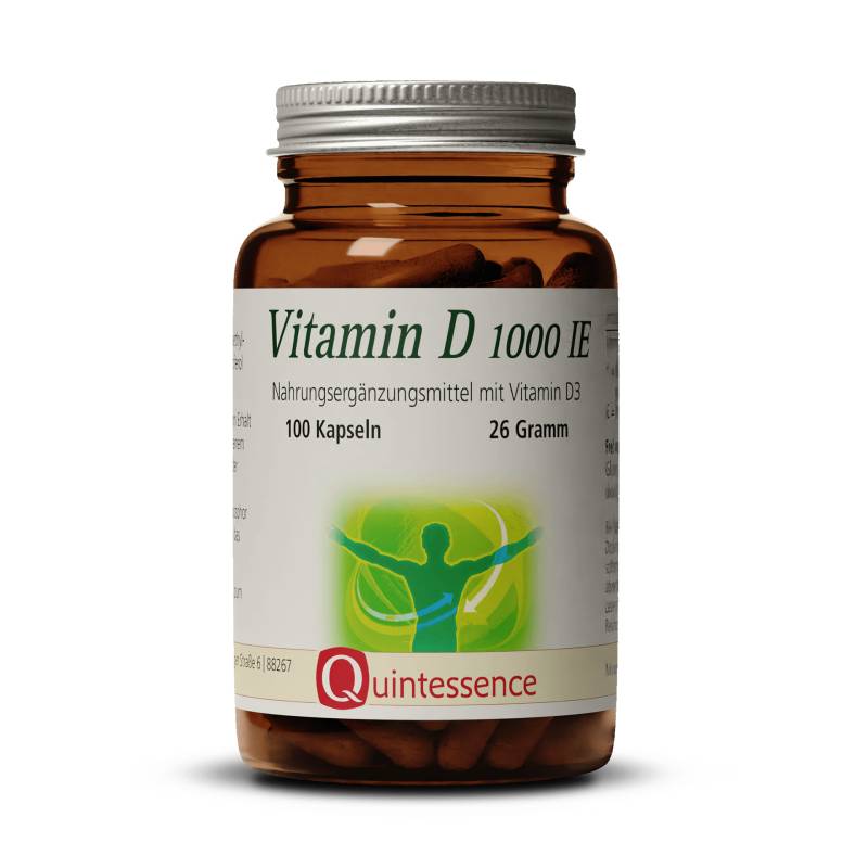 Vitamin D3 100 Kapseln - 1000 I.E. pro Kapsel - Höchste Reinheit - Quintessence von Quintessence