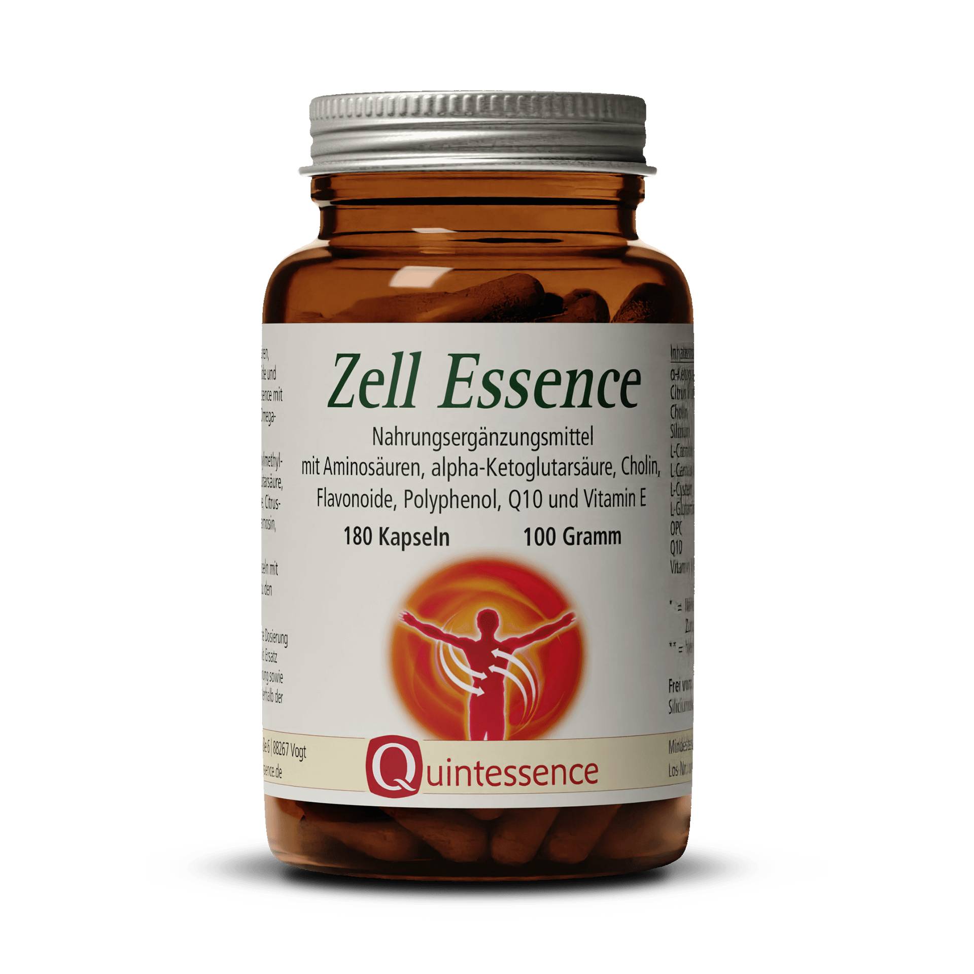 Zell Essence 180 Kapseln - Mit Aminosäuren - Alpha-Ketoglutarsäure - Cholin - Vitamin E - Q10 - Vegan - Quintessence von Quintessence