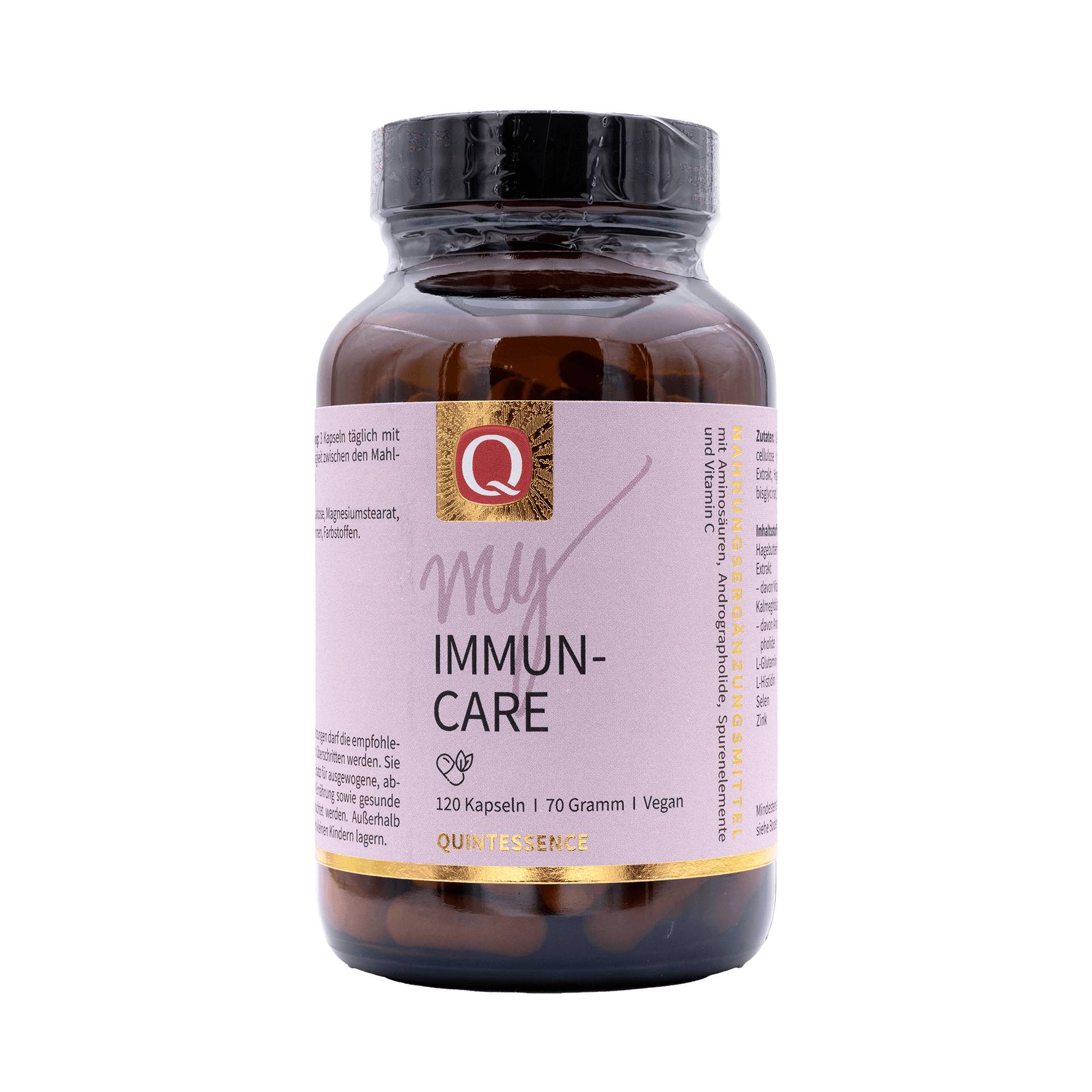 myImmun-Care 120 Kapseln - Kombination mit L-Glutamin L-Histidin und Kalmegh- Extrakt - Vegan - Quintessence von Quintessence