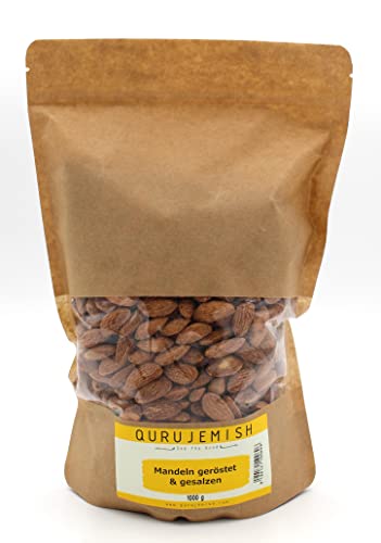 Knackiger Snack mit Qurujemish Premium Gerösteten & Gesalzenen Mandeln - 1x1000 Gramm im wiederverschließbaren Beutel Knackiger Snack mit Qurujemish Premium Gerösteten & Gesalzenen Mandeln - 1x1000 Gramm im wiederverschließbaren Beutel von Qurujemish