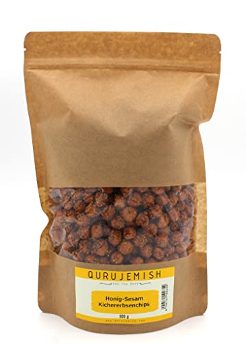 Qurujemish Premium Honig Sesam Kichererbsenchips große Packung 1x500 Gramm in Widerschließbarer Beutel Qurujemish Premium Honig Sesam Kichererbsenchips große Packung 1x500 Gramm in Widerschließbarer Beutel von Qurujemish