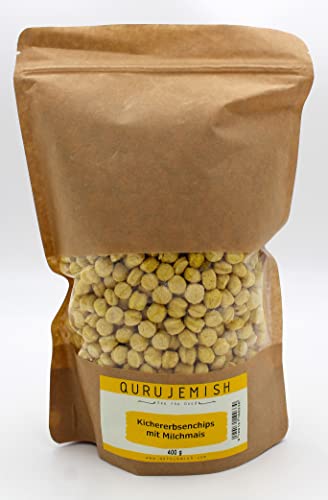 Qurujemish Premium Kichererbsen mit Milchmais 1x400 Gramm - Große Packung mit Wiederverschließbarem Beutel - Reich an Protein und Ballaststoffen Qurujemish Premium Kichererbsen mit Milchmais 1x400 Gramm - Große Packung mit Wiederverschließbarem Beutel - Reich an Protein und Ballaststoffen von Qurujemish