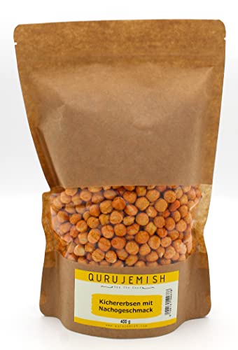 Qurujemish Premium Kichererbsenchips mit Nacho Geschmack große Packung 1x400 Gramm in Widerschließbarer Beutel Qurujemish Premium Kichererbsenchips mit Nacho Geschmack große Packung 1x400 Gramm in Widerschließbarer Beutel von Qurujemish
