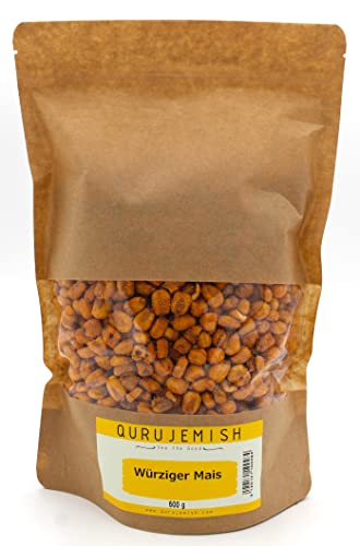 Qurujemish Premium Würziger Mais in großer Packung - 1x600 Gramm, verpackt in einem wiederverschließbaren Beutel. von Qurujemish