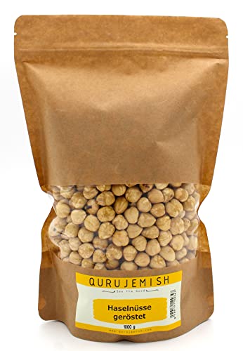 Qurujemish premium Haselnüsse geröstet große Packung, 1x1000 Gramm in Wiederschließbarem Beutel von Qurujemish