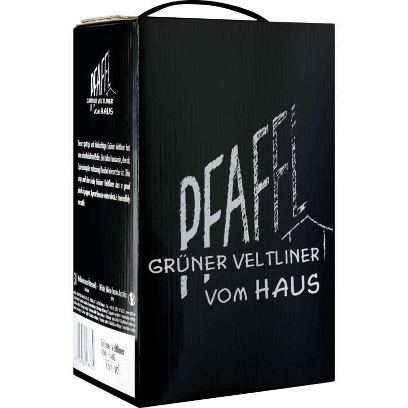 Pfaffl Grüner Veltliner vom Haus, Trocken, Niederösterreich, Bag in Box 3L, Niederösterreich, 2023, Weißwein von R&A Pfaffl GmbH & Co. KG., Schulg. 21, 2100 Stetten, Österreich