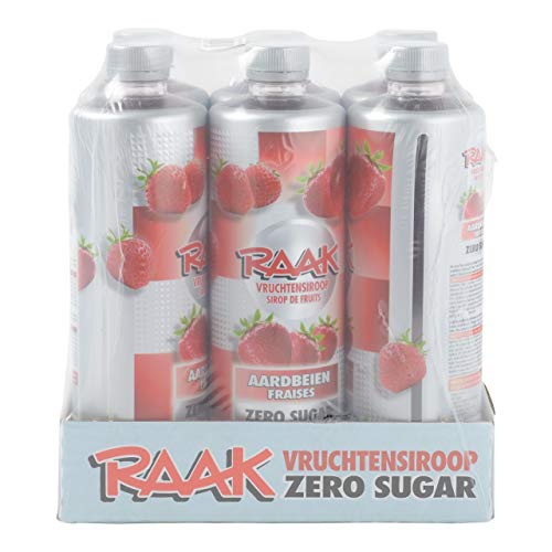 Raak Fruchtsirup Erdbeeren, null Zucker 6 PET-Flaschen x 75 cl von RAAK