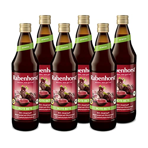 RABENHORST Rote Bete BIO 6er Pack (6 x 700 ml). Hochwertiger -Saft aus 100 % Direktsaft mit Zitronensaft abgerundet von Rabenhorst