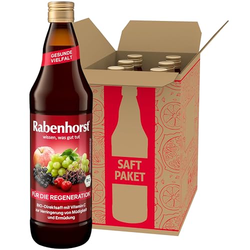 RABENHORST Für die Regeneration BIO 6er Pack (6 x 700 ml) - Bio-Mehrfruchtsaft mit Vitamin C zur Verringerung von Müdigkeit und Ermüdung von Rabenhorst