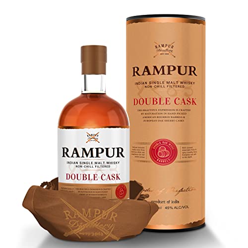 RAMPUR Ind. Single Malt Whisky, Double Cask, 45% vol (1 x 0.7 l) von Hard To Find Whisky