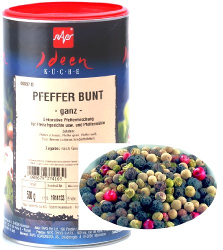 1a RAPS Gewürze 1000897-001 PFEFFER BUNT GANZ --- Dose 500g von RAPS Mischgewürze