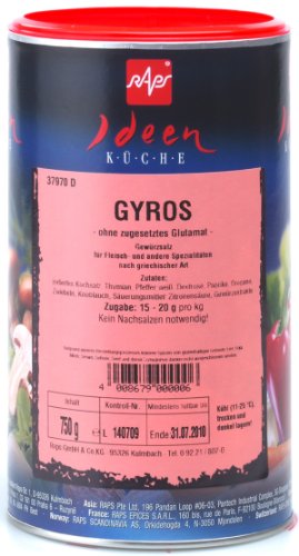 1a RAPS Gewürze 1037970-001 GYROS OHNE ZUG. GLUTAMAT --- Dose 750g von RAPS Mischgewürze