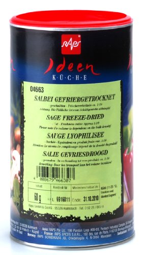 1a RAPS Gewürze - GTK SALBEI geschnitten --- Dose 60g --- gefriergetrocknet --- 1004663-001 von RAPS Rohgewürze