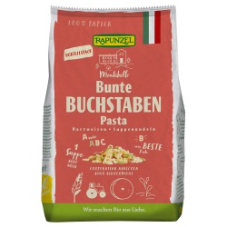 Hartweizen-Buchstaben-Suppennudeln, bunt von RAPUNZEL