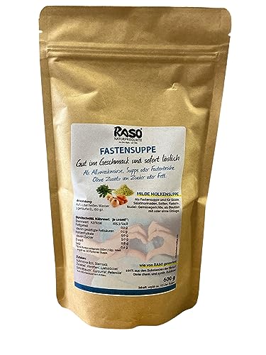 Diät Suppe - Fastensuppe - Fastenbrühe - BEWÄRTES RASO Suppen Rezept - Milde Molkensuppe ohne Fett 600 g kalorienarme Suppe zum abnehmen von RASO Naturprodukte